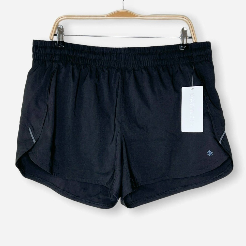 NWT Athleta Women's Racer Run Short 4.5" Black Size XL